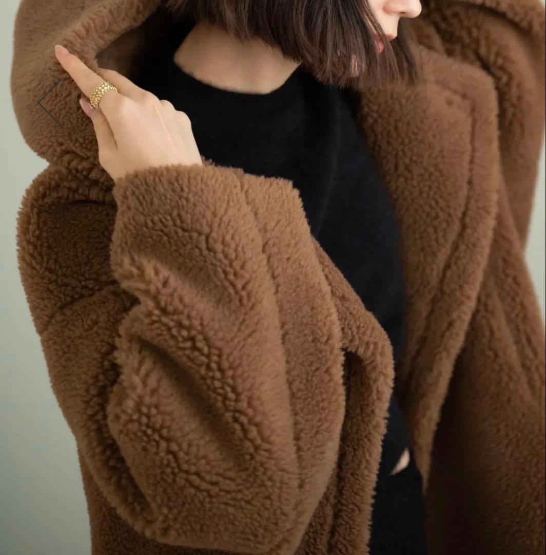 KARRY long boa coat ロングボアコート ブラウン - メルカリ