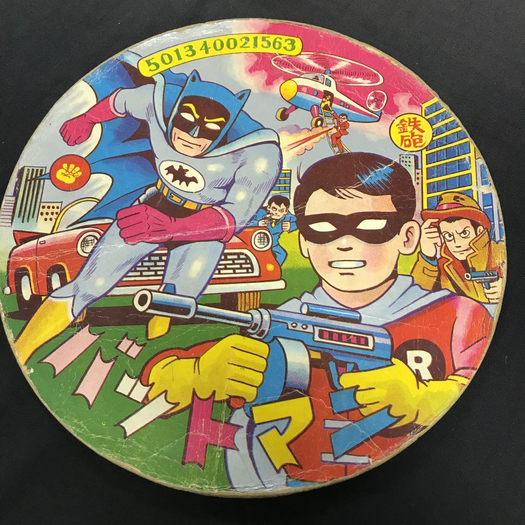 昭和レトロ】『メンコ／バットマン』（直径：25.7cm）超大型丸めんこ