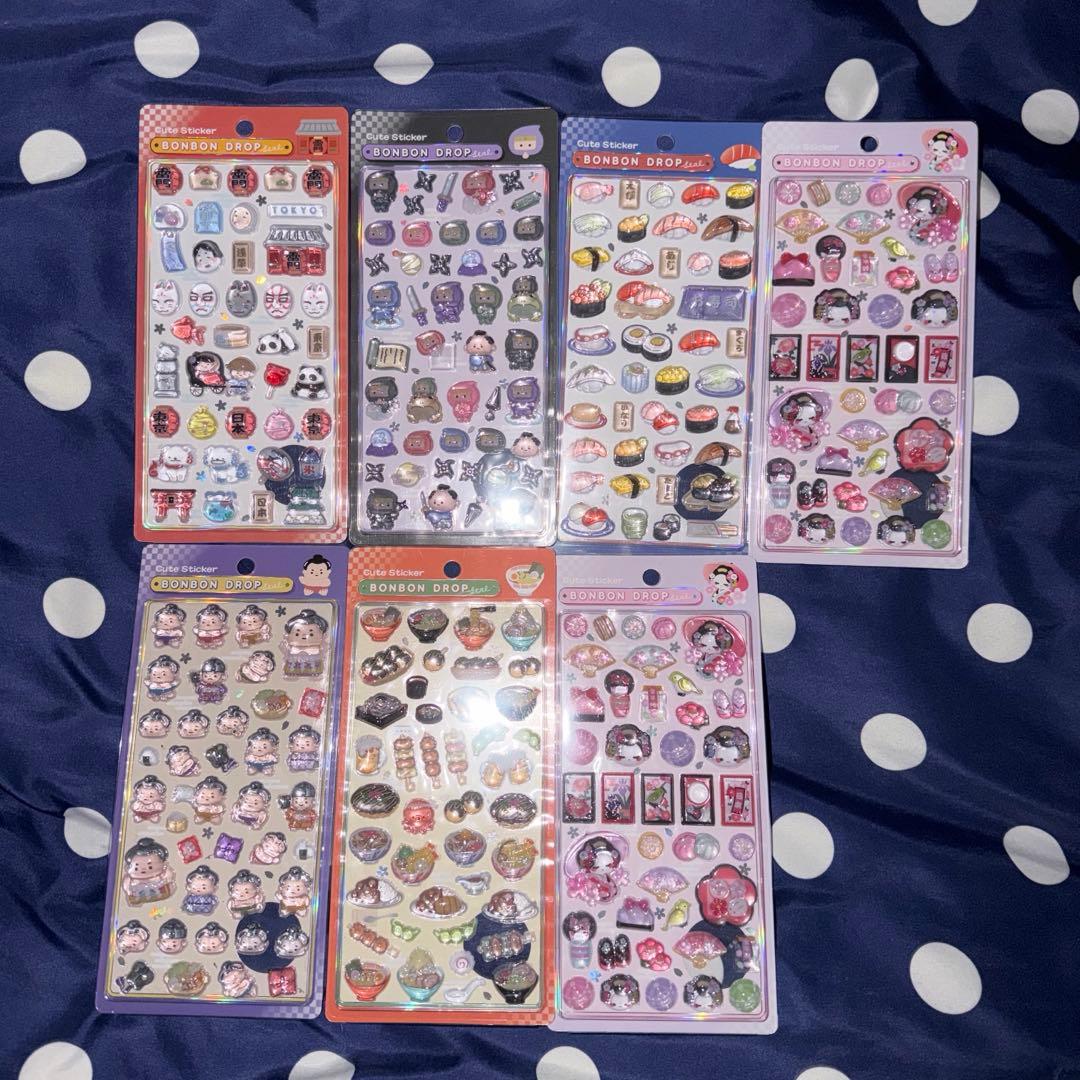 正規品ボンボンドロップシール、和柄シリーズ 第一弾 6枚セット 正規品】ボンボンドロップシール和柄6枚セット(東京観光＋古都めぐり＋