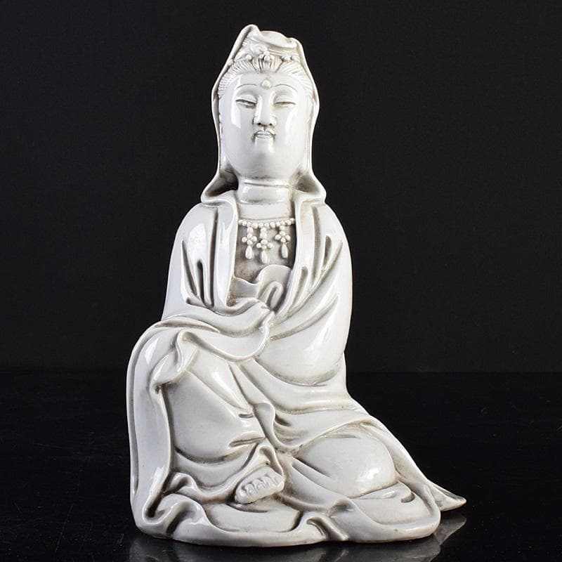 中国 徳化窯白磁 観音菩薩像 C 7889E - メルカリ