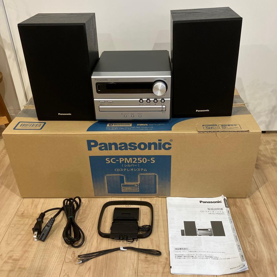 【美品】　Panasonic SC PM250-S CDステレオシステム Amazon.com: Panasonic CD Stereo System USB Memory / Bluetooth