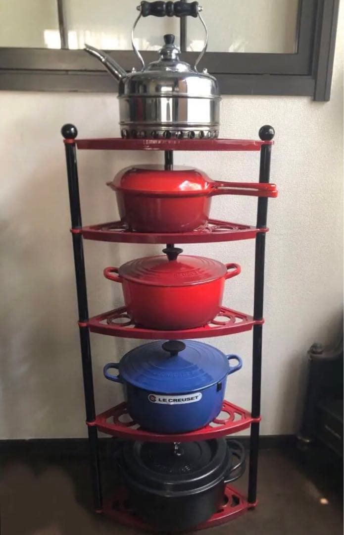 美品】ル・クルーゼ ポットスタンド チェリーレッド - メルカリ