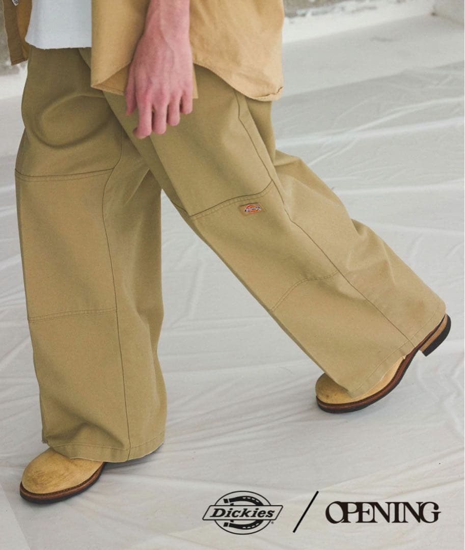 Dickies×OPENINGACTエクストラバギーダブルーワークパンツ　カーキ Dickise × OPENING ACT] エクストラバギーダブルーワークパンツ