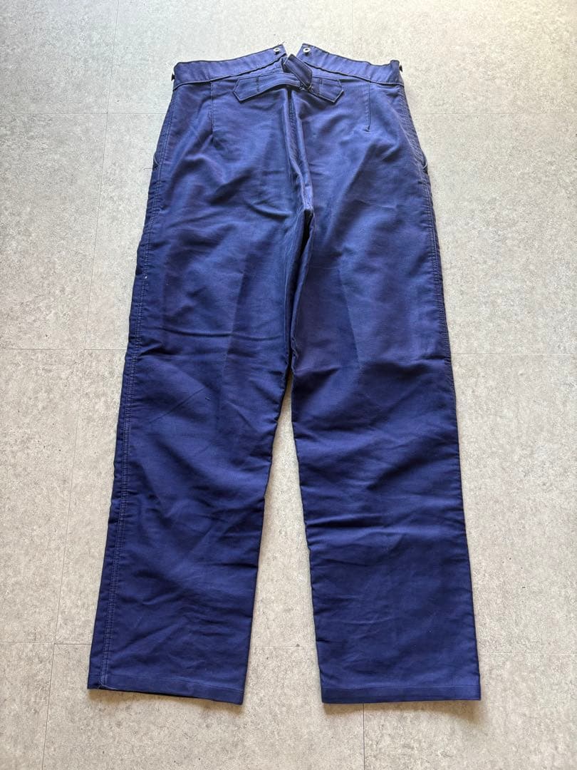 フランスヴィンテージ モールスキン ワークパンツ シンチバック付 40s