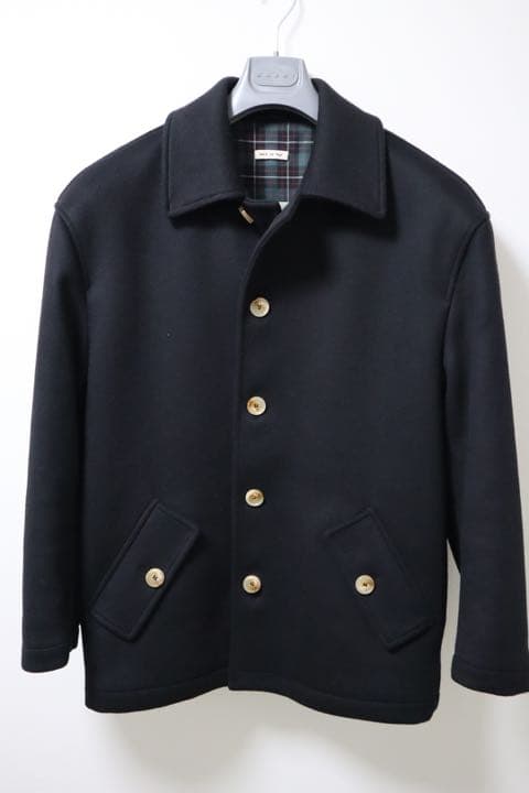 21aw MARNI 中綿入ウールショートコート 44 ダークネイビー|mercari