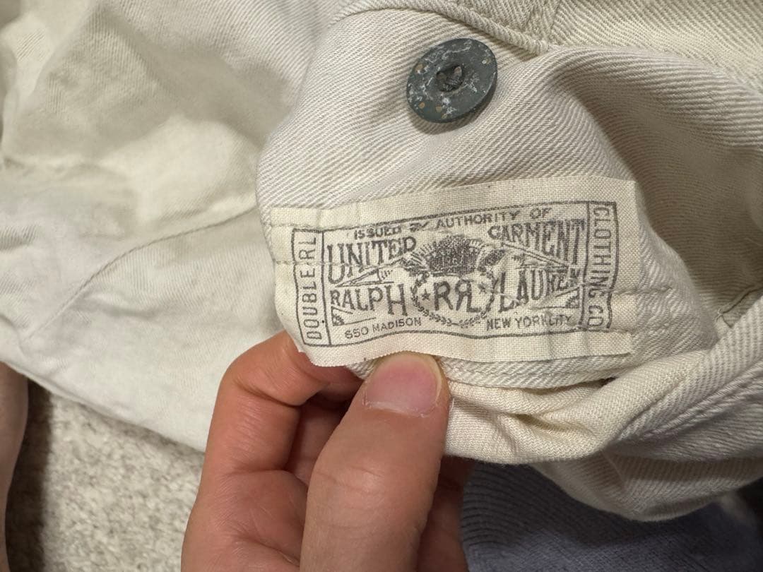 RRL パッチワークデザイン ワークパンツ 薄いベージュ