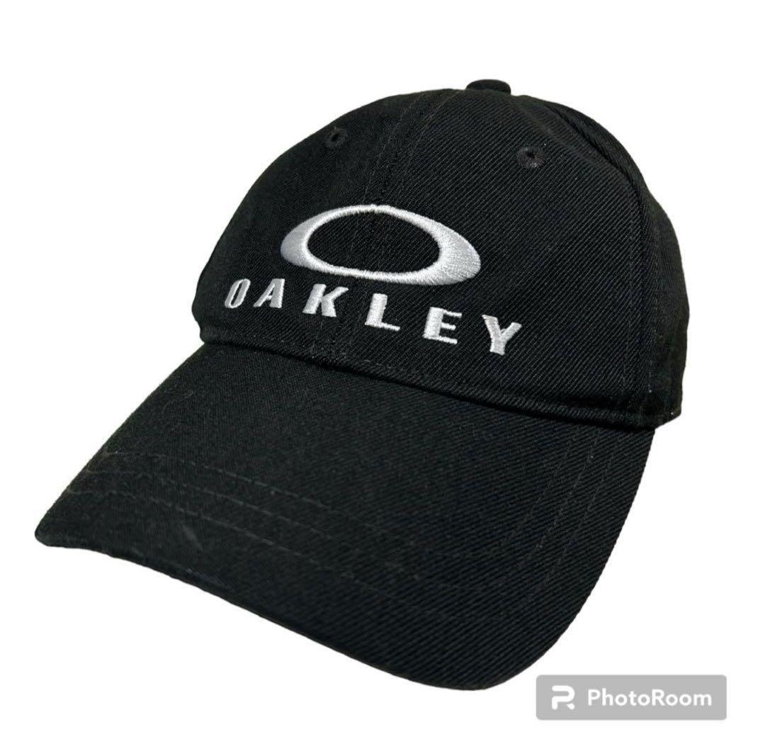 90s Oakley 黒 キャップ ロゴ刺繍