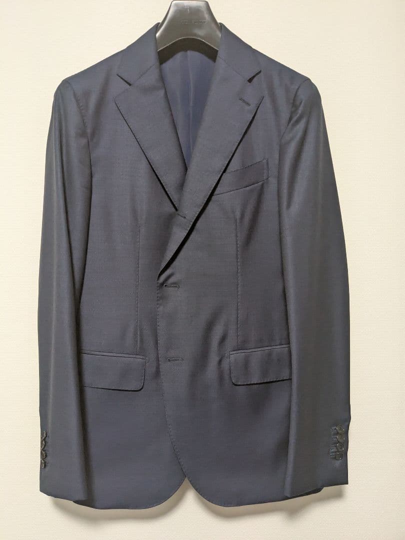 EDIFICE】 シャークスキン スーツ ダークブルー 48サイズ カノニコ