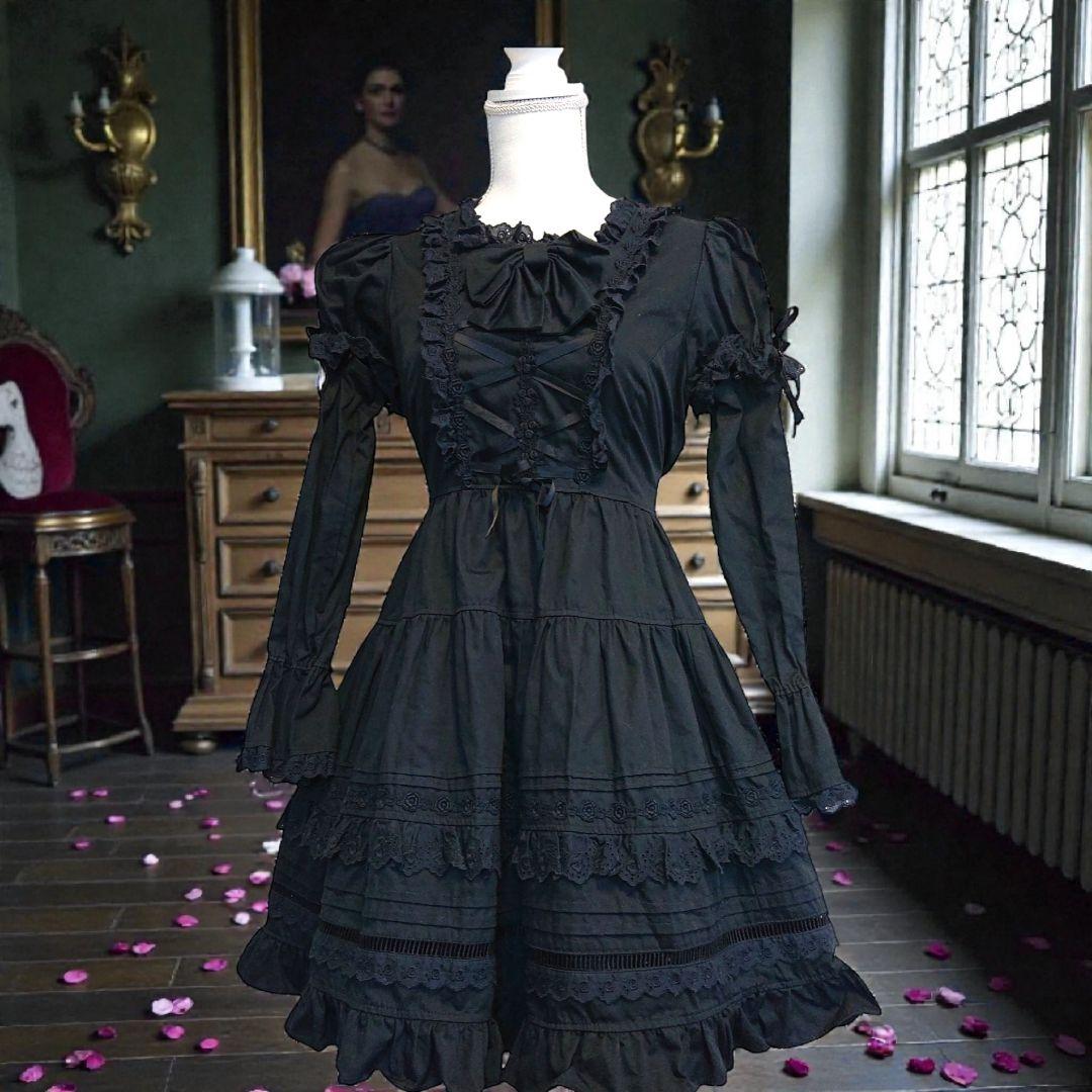 cornet コルネット ワンピース 2way ロリータ ゴスロリ ブラック cornet コルネット ワンピース 2way ロリータ ゴスロリ ブラック 超