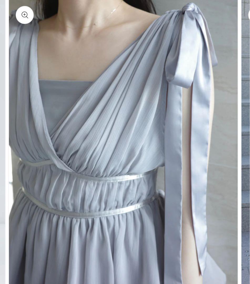 ポローラ poláura ショルダーリボンシフォンブラウス グレー - メルカリ