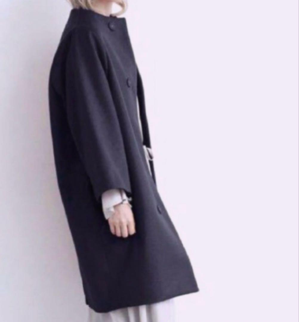 abc123様専用 nitca ニトカ ノーカラーコクーンコート 黒 - メルカリ