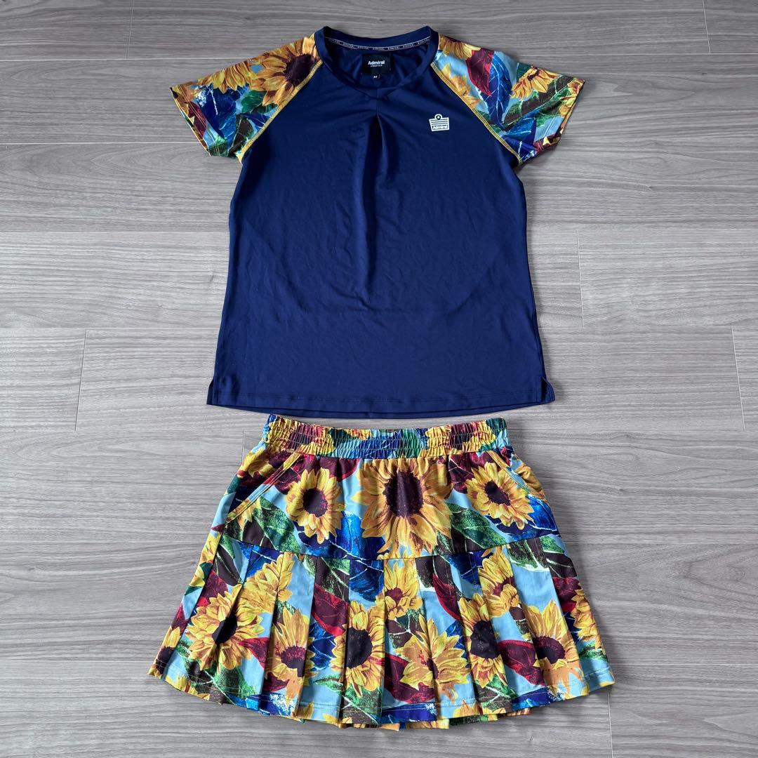 レア❣️アドミラル レディーステニスウェア ゲームシャツ＆ひまわり柄