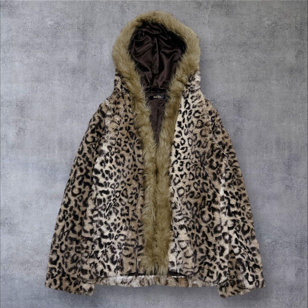 00s【archive】フェイクムートンジャケット/Y2K/平成ギャル/ヒョウ柄