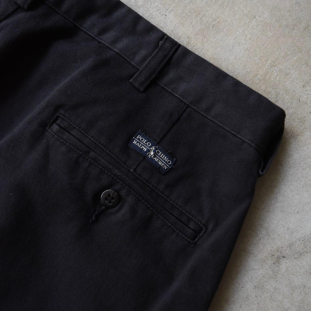 90s ラルフローレン ANDREW PANT ポロチノ 黒 タックチノ USA - メルカリ