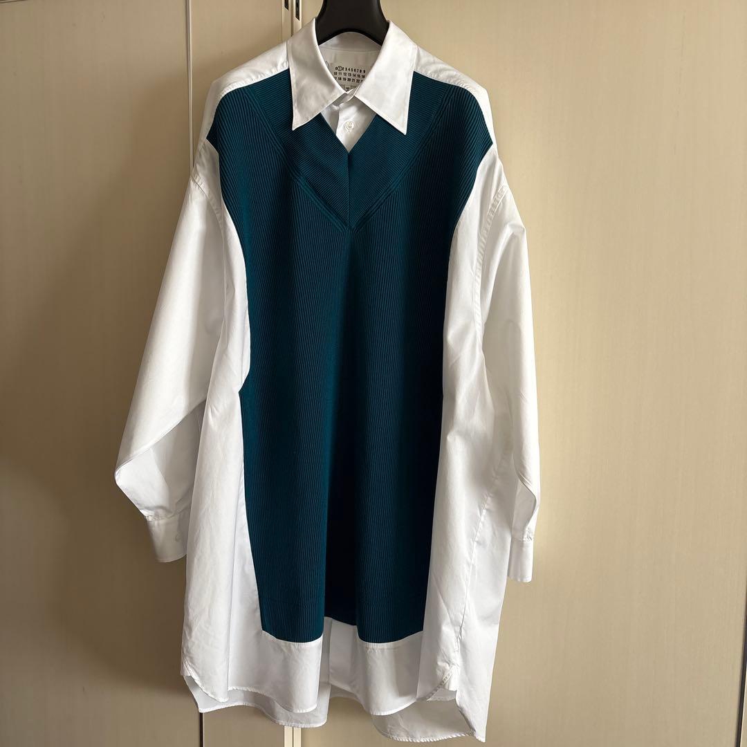 断捨離さま専用マルジェラ オーバーサイズニットドッキングシャツワンピース 定価18万】新品 メゾンマルジェラ メゾンマルジェラ オーバーサイズ