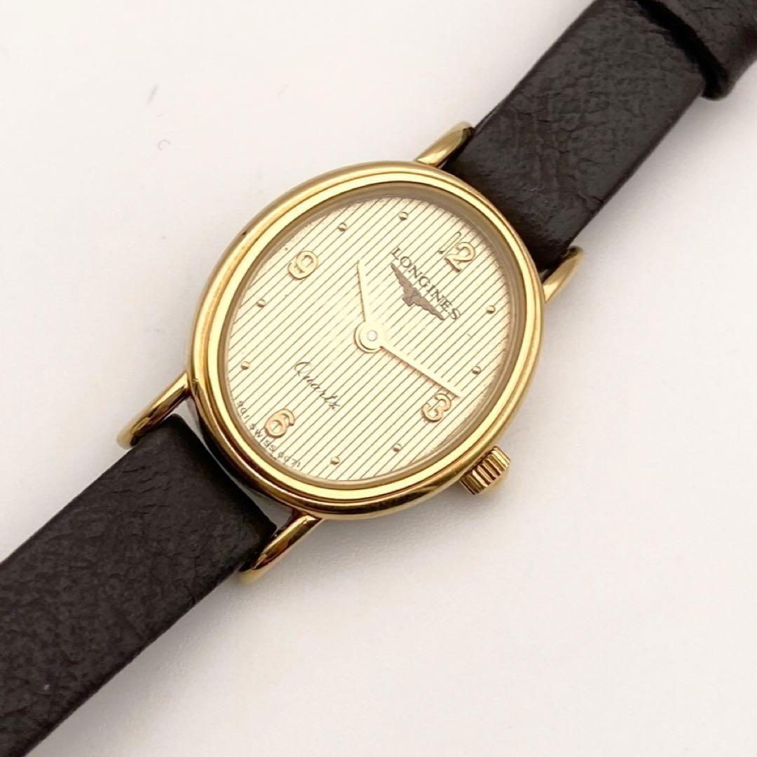 2/8まで 【稼働品】ロンジン クォーツ オーバル型 腕時計 ゴールド