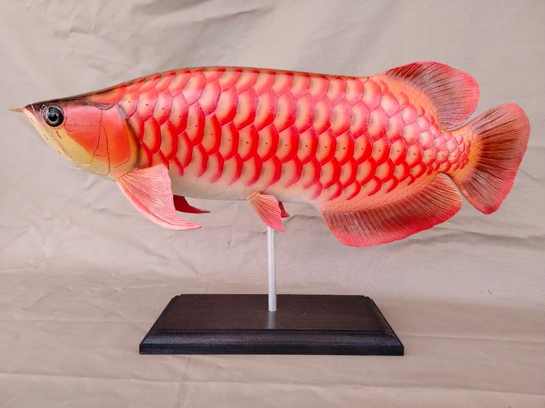 ハンドメイド 41cmアジアアロワナ フィギュア 紅龍 熱帯魚 置物 - メルカリ