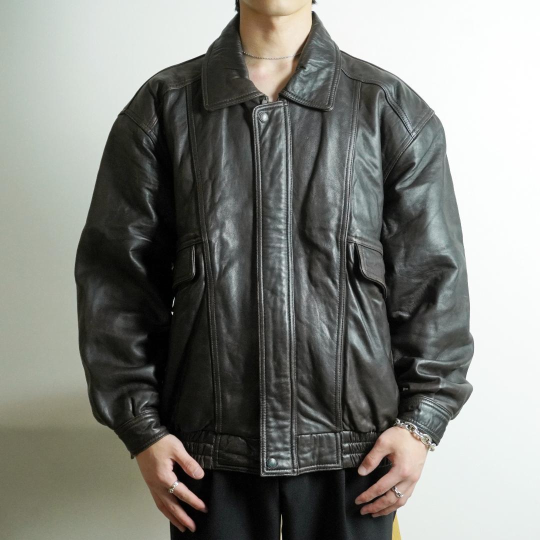 90s durante レザージャケット シープスキン 本革 ブラウン/GW86