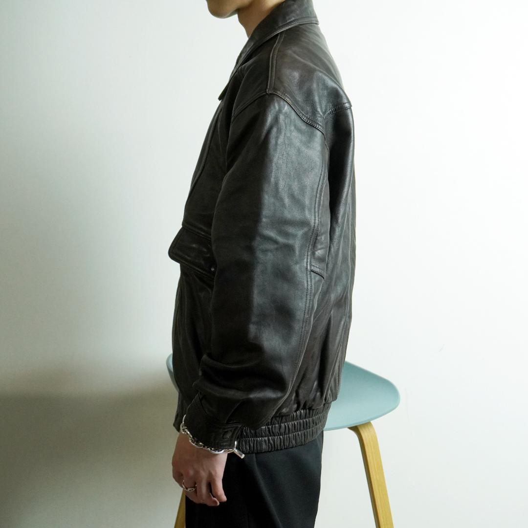 90s durante レザージャケット シープスキン 本革 ブラウン/GW86