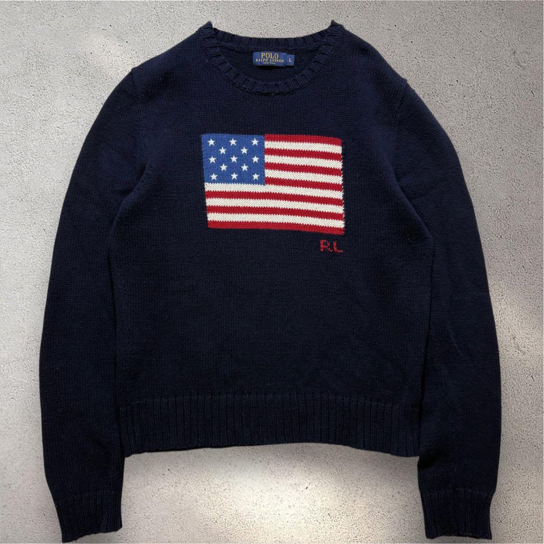 【USA製】ポロラルフローレン　星条旗　コットン　ニット　セーター 楽天市場】ポロ ラルフローレン ボーイズ 星条旗 アメリカ 国旗