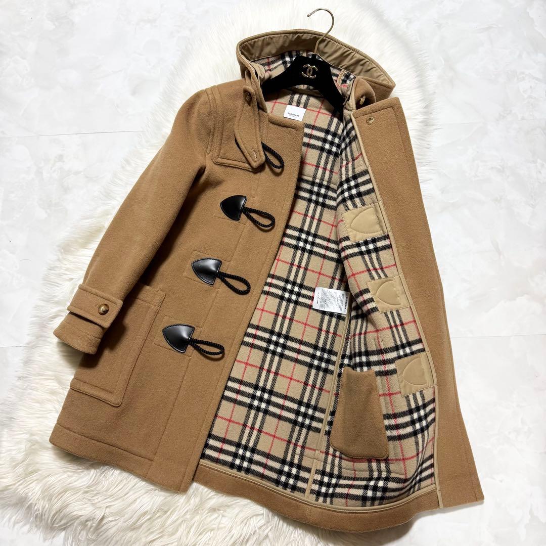 本物 現行タグ 極美品 バーバリー レザー切替 ノバチェック ダッフル