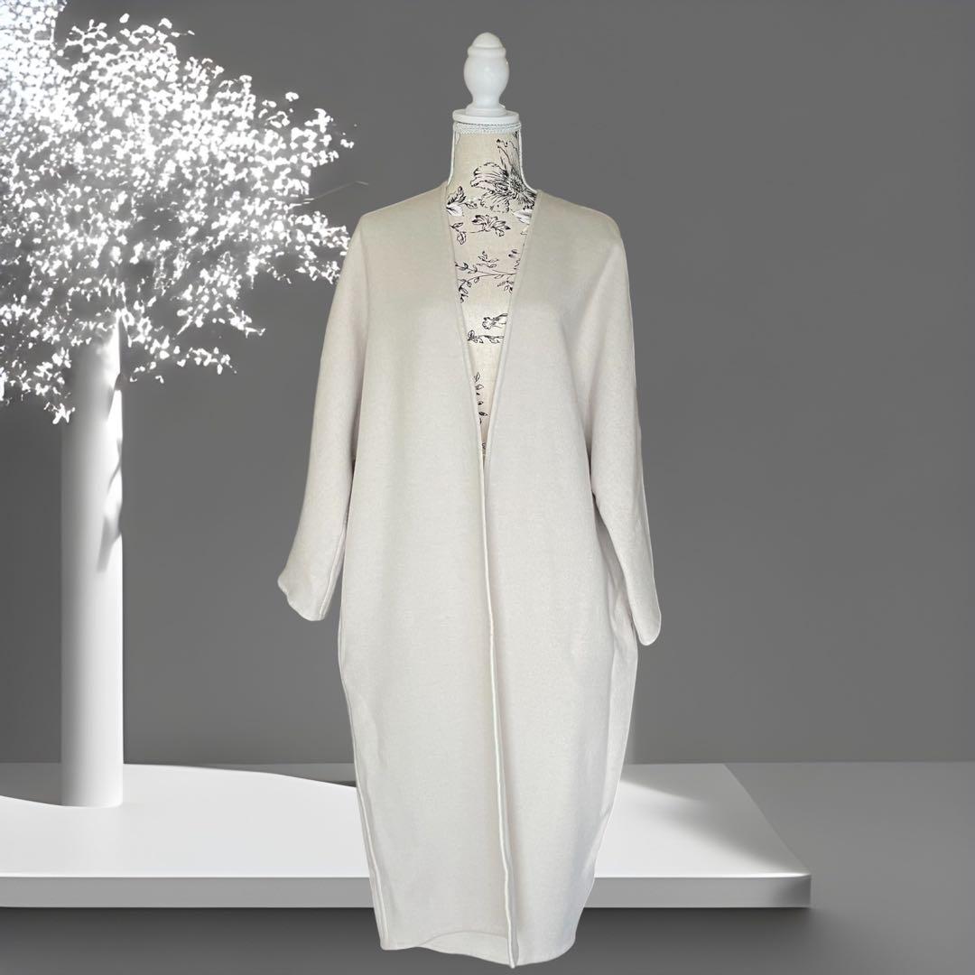 【F】 ドゥーズィエムクラス ♡ ノーカラー ウール カシミヤ混 ロングコート MUSE ミューズデドゥーズィエムクラス de Deuxieme classe *ウール