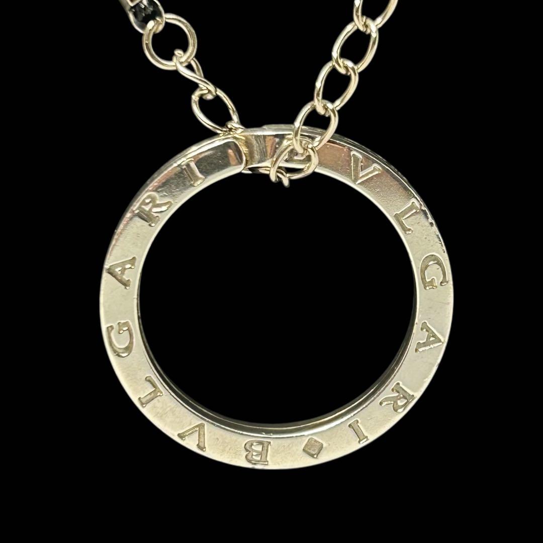 BVLGARI ロゴサークル ネックレス キーリング 革紐付き - メルカリ
