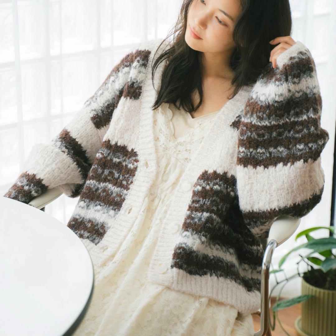 Ungrid ローゲージラメニットカーディガン Ungrid（アングリッド） カーディガン ローゲージラメニット