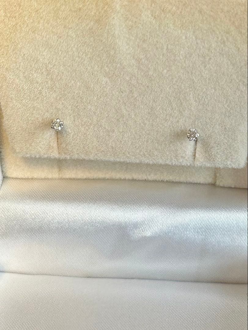 Pt900 天然ダイヤモンド スタッドピアス 0.1ct 鑑別書付