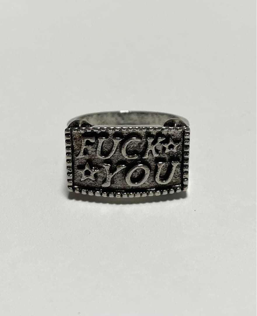 大人気】【18号】リング FUCK YOU スタンプリング オシャレ 0978