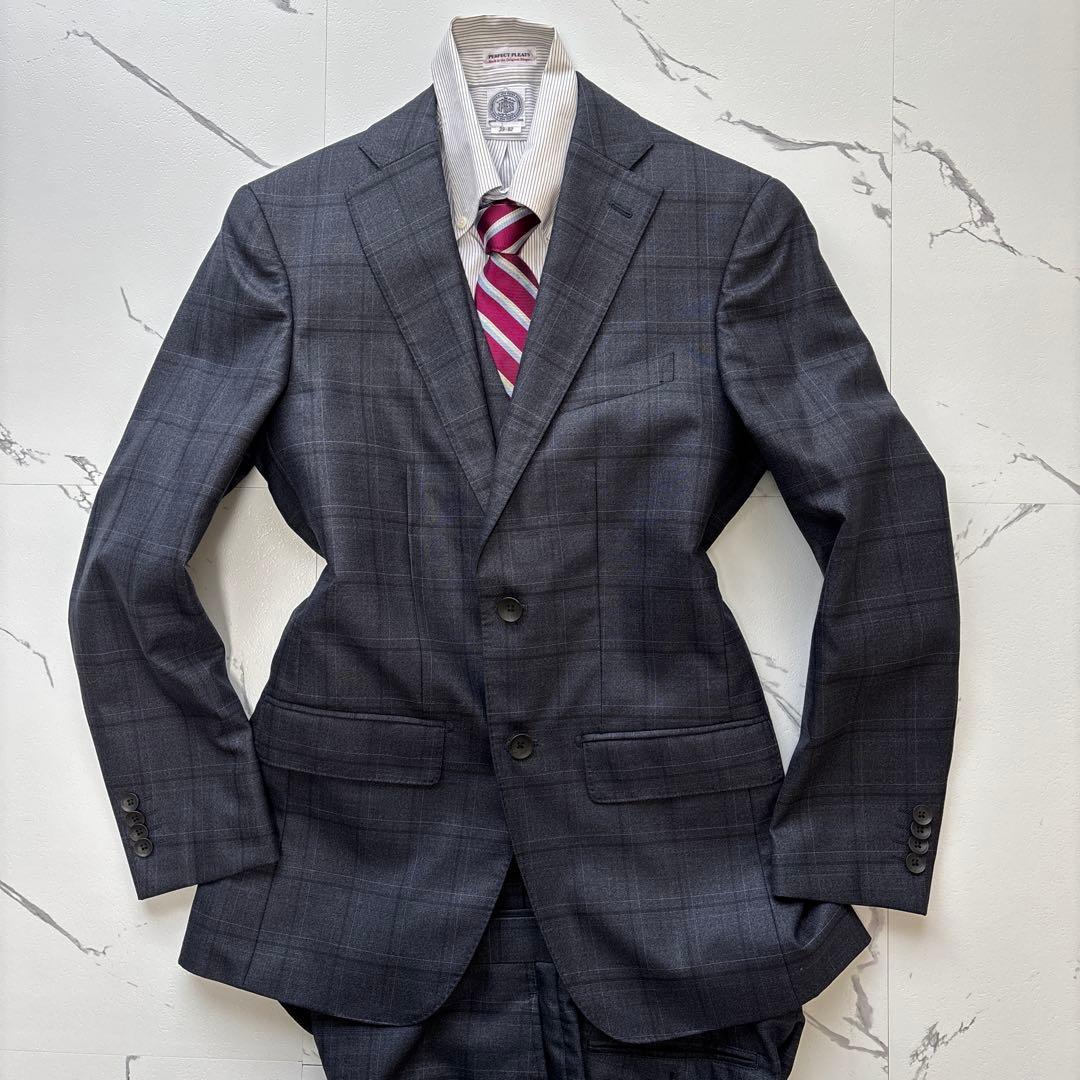 未使用級★現行★P.S.FA スーツ スリーピース ネイビー グレー Y5位