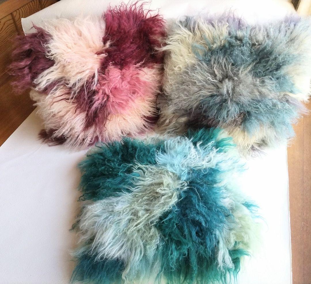 ニチロ毛皮 ムートン クッション 3色 美品 - メルカリ