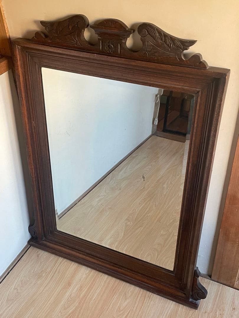 鏡 壁掛け ウォールミラー　アンティーク　木製　ヴィンテージ 楽天市場】鏡 壁掛け ウォールミラー アンティーク Wフレーム ミラー