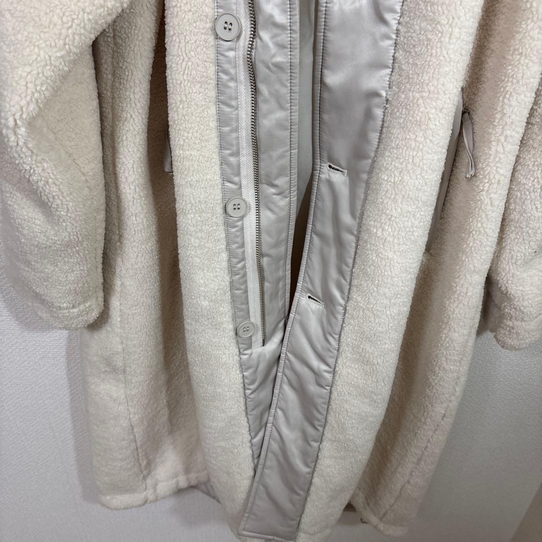 LASUD ファーボアコート アイボリー未使用品 サイズ9号 定価34000円