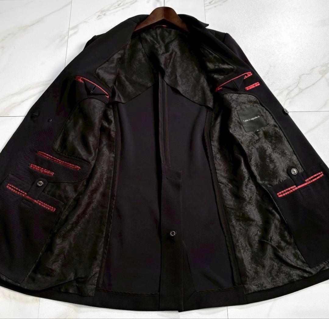 美品】1piu1uguale3 チェスターコート ペイズリー柄 ダブル - メルカリ