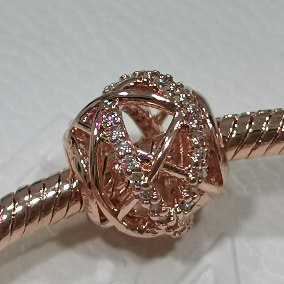 PANDORA ローズゴールド ビーズブレスレット スノーフレークチャーム