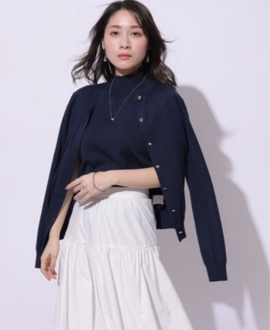 Mystrada アンサンブル　ニット　紺 Mystrada（マイストラーダ）の「ハイネックニットアンサンブル（ニット