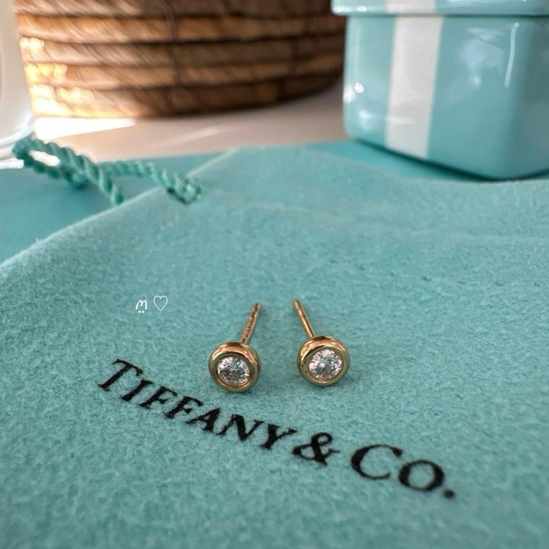 ティファニー ダイヤモンドバイザヤードピアス0.14ct Ꮶ18ローズ