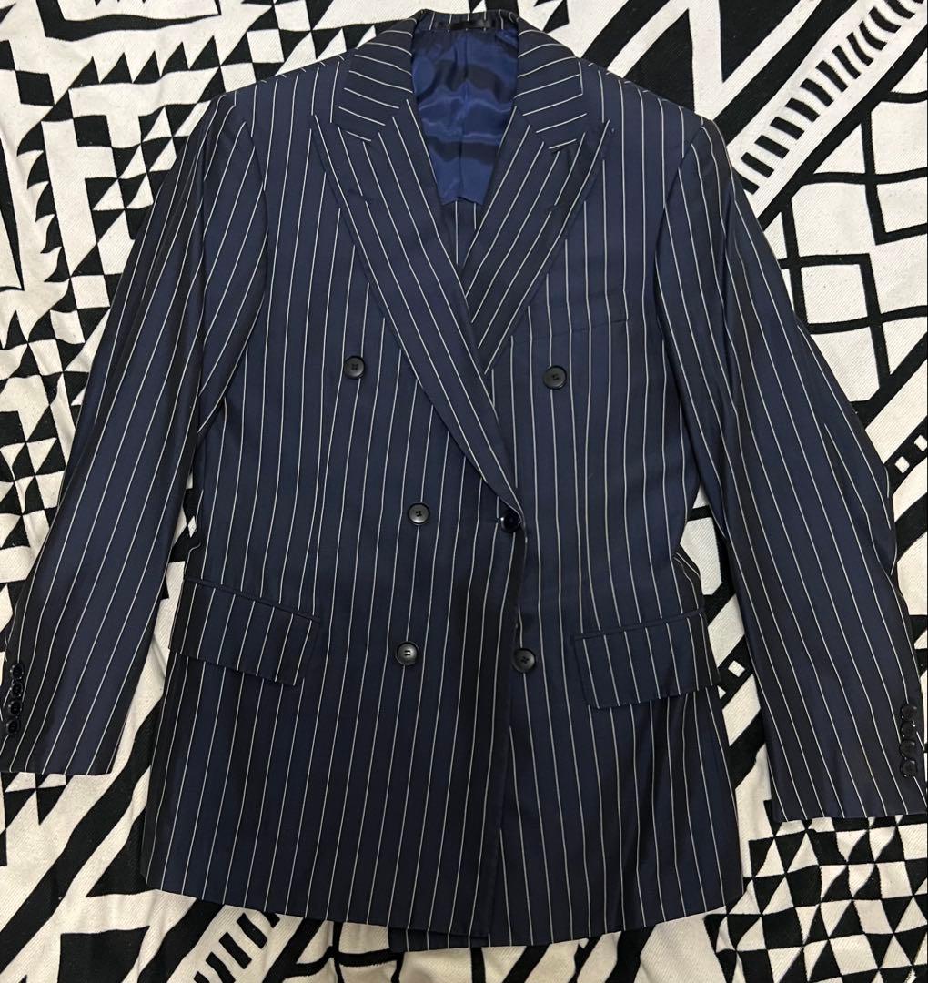 極美品】トゥモローランド × アリストン ダブルスーツ 46 M 紺