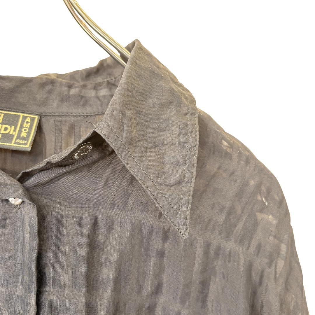 FENDI JEANS ロゴ ジャガード シースルーシャツ Lサイズの通販はau PAY