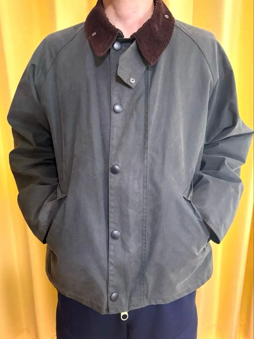 Barbour トランスポートwaxフード付き セージ38