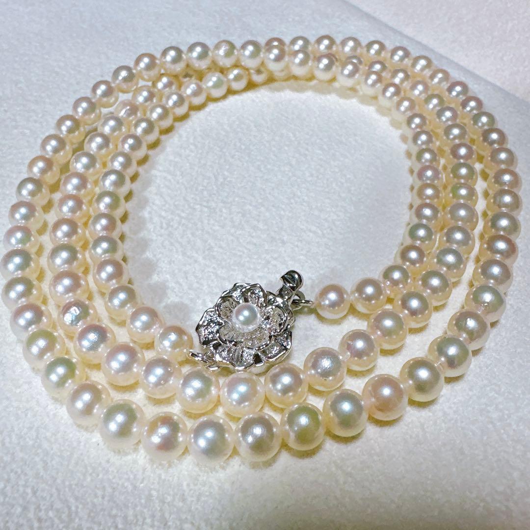 60cm 照り良 本真珠 あこや真珠 パール ネックレス セミロング 干渉色