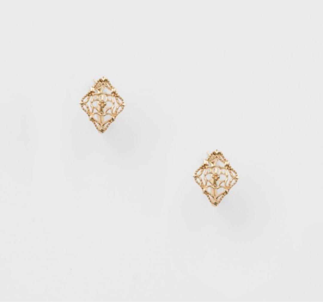 agete 現行品 K10&K5透かしデザインピアス