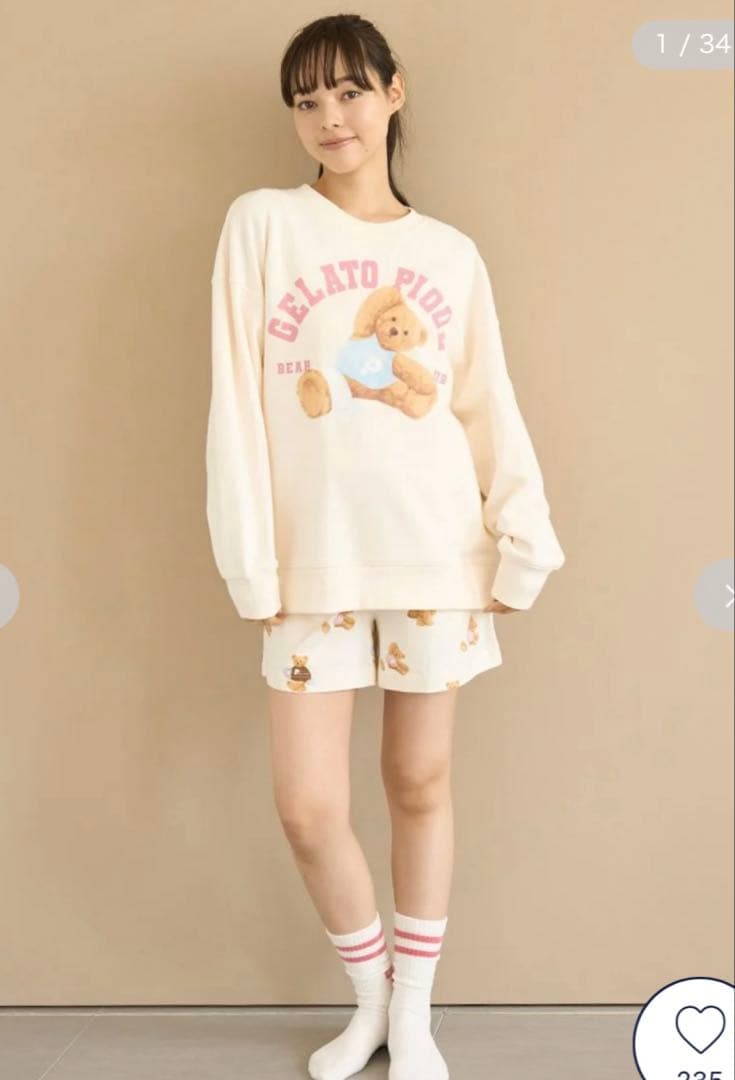 【完売品】GELATOPIQUE スポーティーベア裏毛プルオーバー HOMME】スポーティーベア裏毛プルオーバー(カットソー・Tシャツ