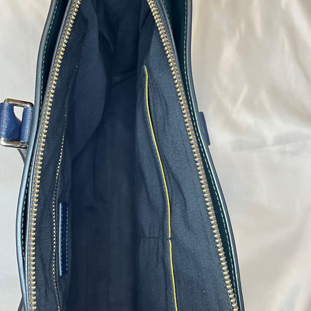 ポールスミス トートバッグ レザー 肩掛け B4 緑紺 - メルカリ