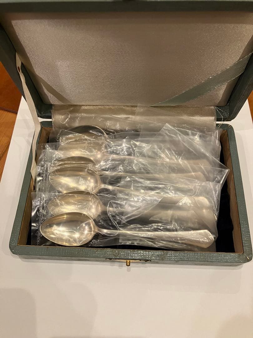 銀スプーン6本　silver950 Sold : ピュイフォルカスプーン6本フレンチシルバー950,リボン、薔薇