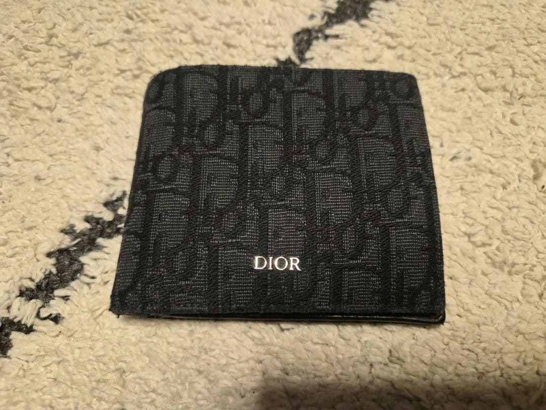 Dior ブラック オブリーク　二つ折り財布 DIOR】ディオールオブリークジャカード 折りたたみ財布/black (Dior