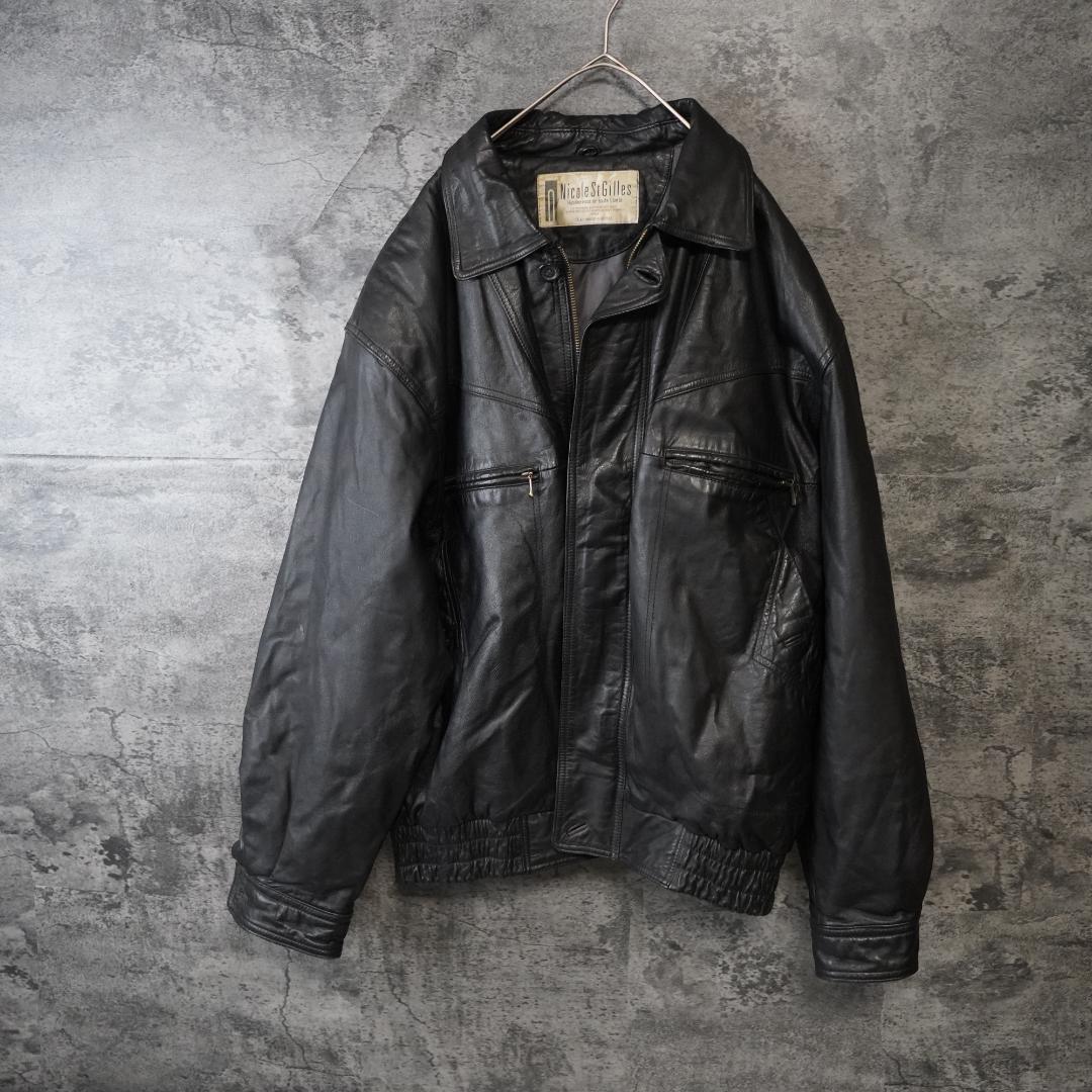 Nicole St Gilles 牛革 レザージャケット スイングトップ XL - メルカリ