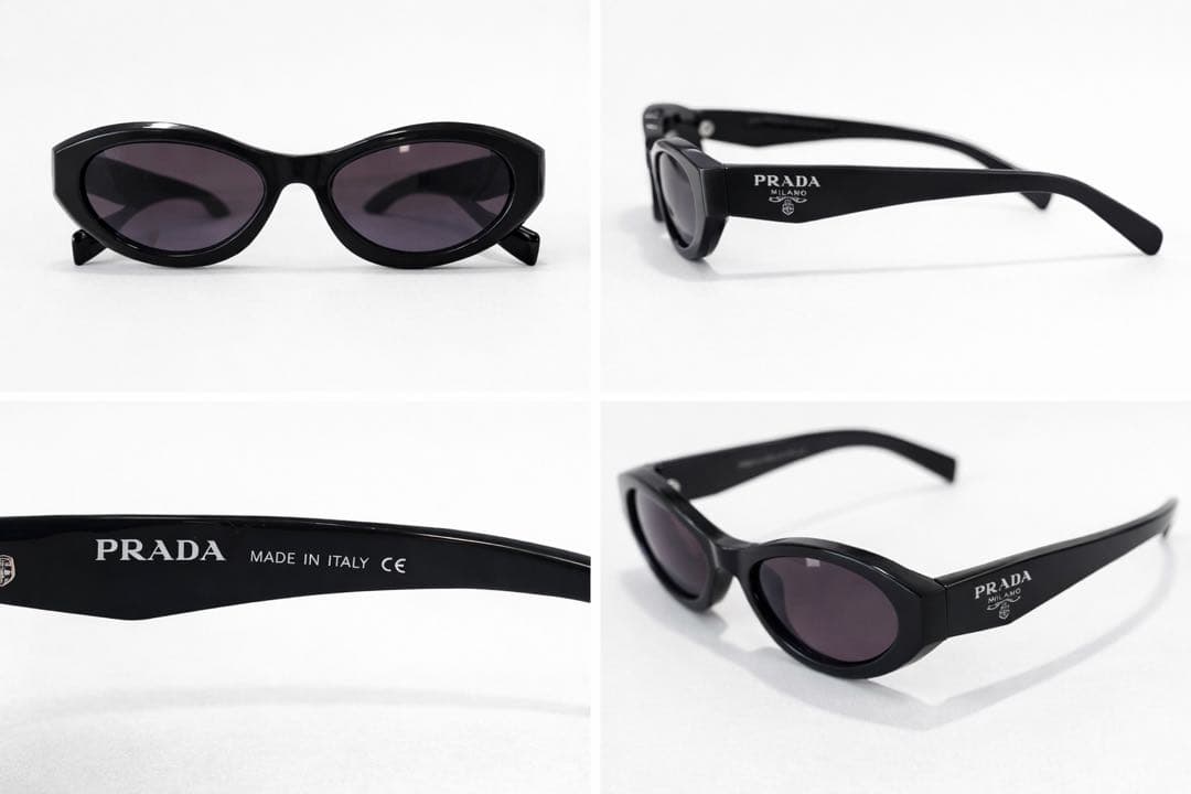 PRADA ブラック サングラス イタリア製 PRADA】シンボル サングラス ロゴ ブラック 関税送料込み (PRADA
