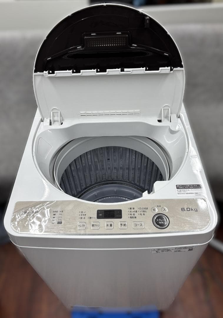 なかSHARP シャープ 全自動洗濯機 ES-GE6G-T 6.0kg
